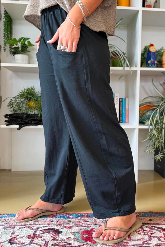 Lagen Relaxed Barrel Pant Black